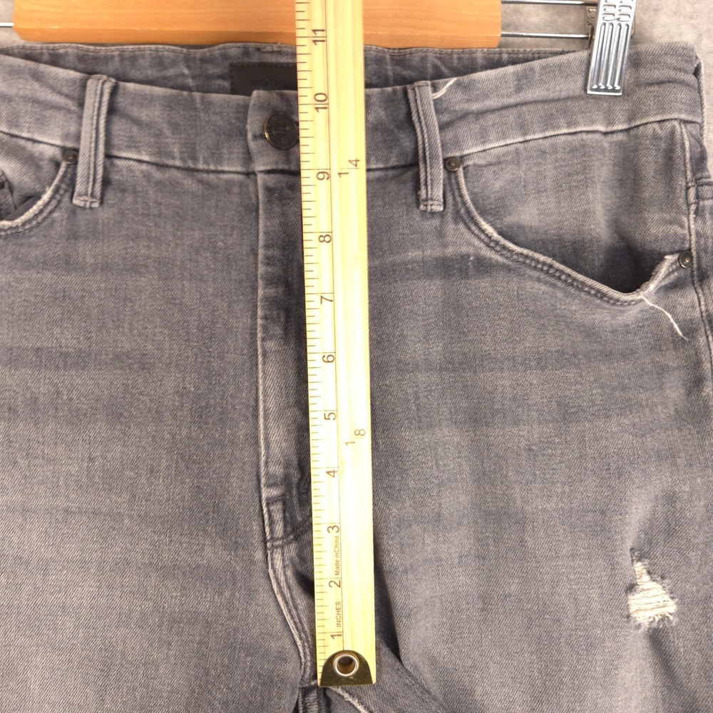 MOTHER Women Jeans High Rise Faded Gray Distressed - Picture 9 of 9
